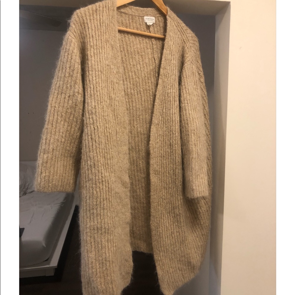 Club Monaco Chunky Sweater Cardigan Beige